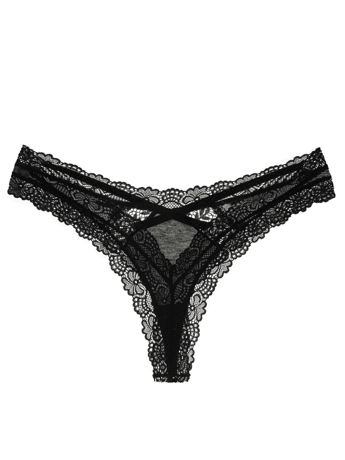 Amora Spitzen-Tanga – Schwarz