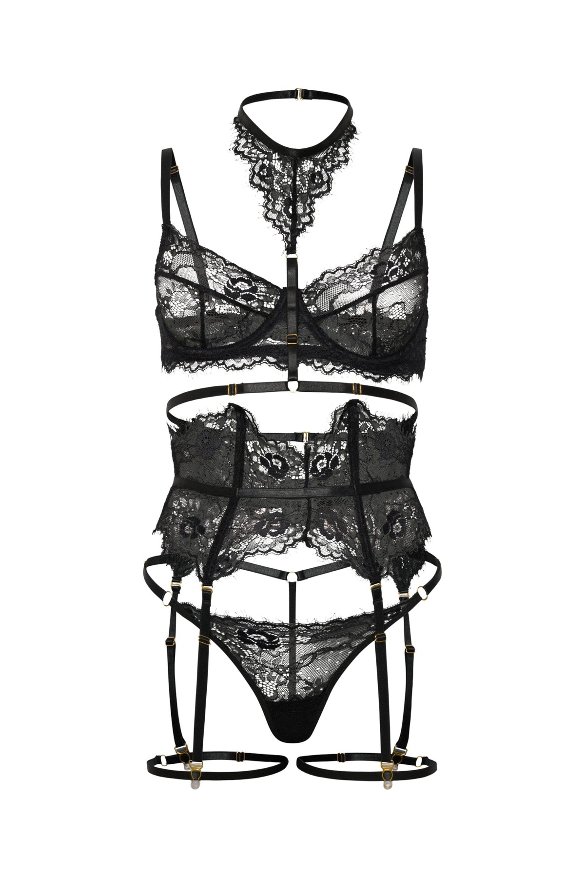 Teresa Spitzen-Dessous-Set – Rot