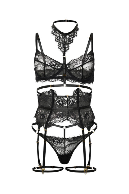 Teresa Spitzen-Dessous-Set – Rot