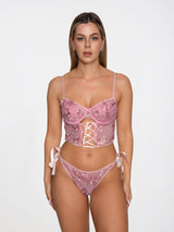 Damen Spitzen-Dessous-Set mit floraler Stickerei – Emilia