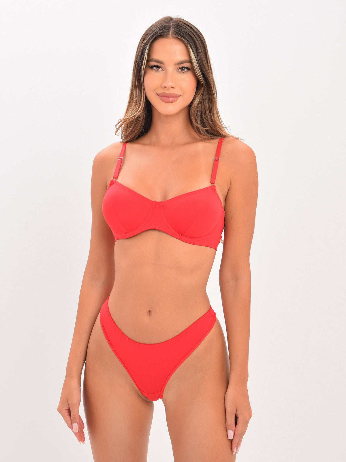 Florencia Satin-Dessous-Set – Rot