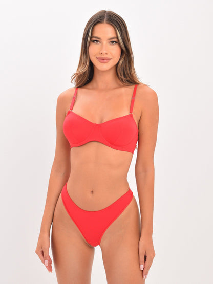 Florencia Satin-Dessous-Set – Rot