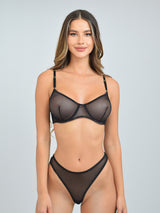 Damen Spitzen-Dessous-Set mit Mesh und Bügel-BH – Ivanna