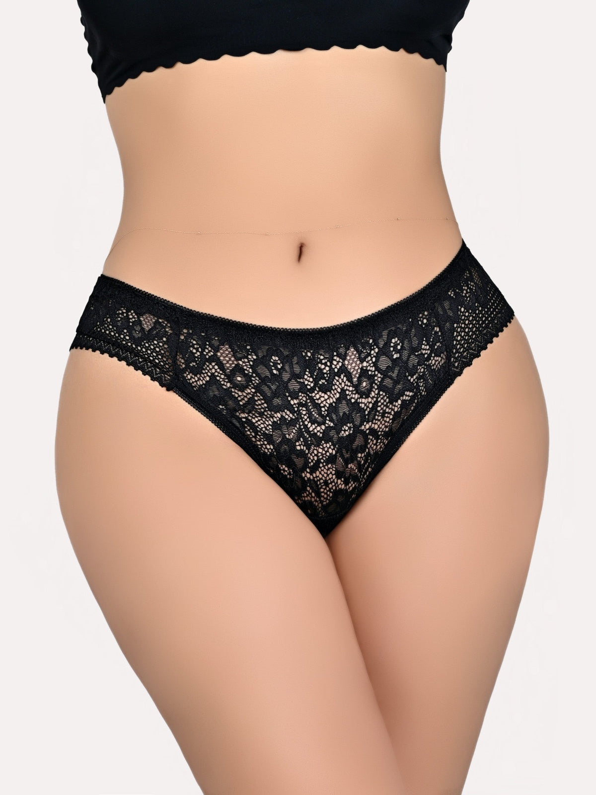 Brisa Spitzen-Tanga – Schwarz