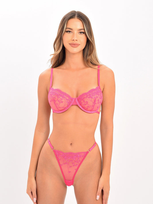 Daniela Spitzen-Dessous-Set – Pink