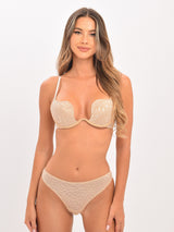 Damen Push-up Dessous-Set mit Spitze und Leo-Print – Celeste
