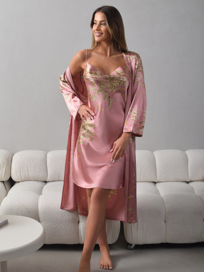 Carmina Satin-Kimono – Pink