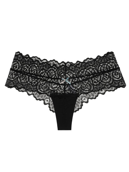 Araceli Spitzen-Tanga – Schwarz