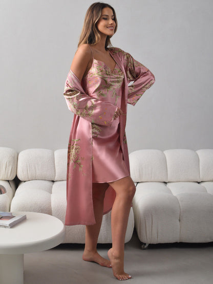 Carmina Satin-Kimono – Grün