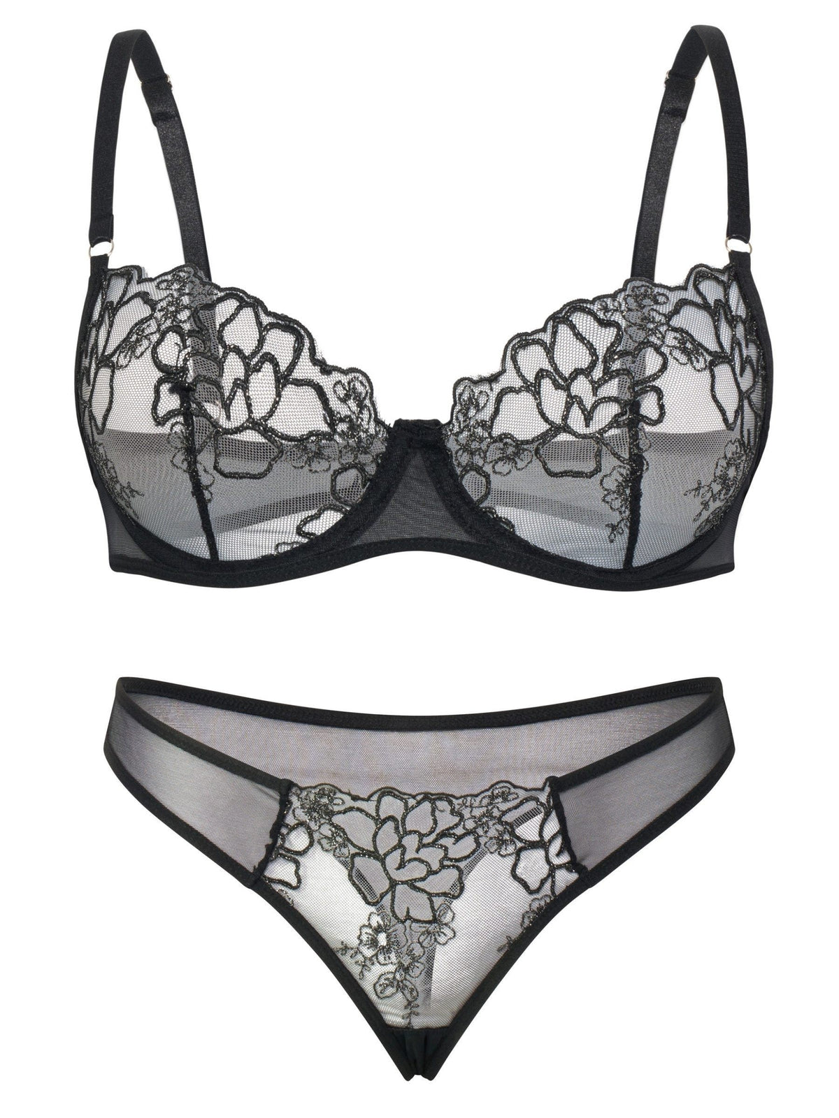 Romina Push-up Dessous-Set – Blau