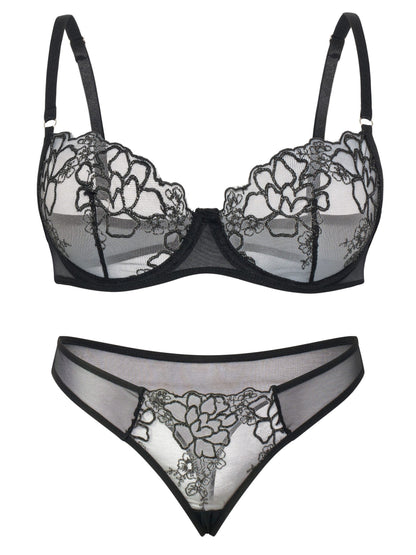 Romina Push-up Dessous-Set – Blau