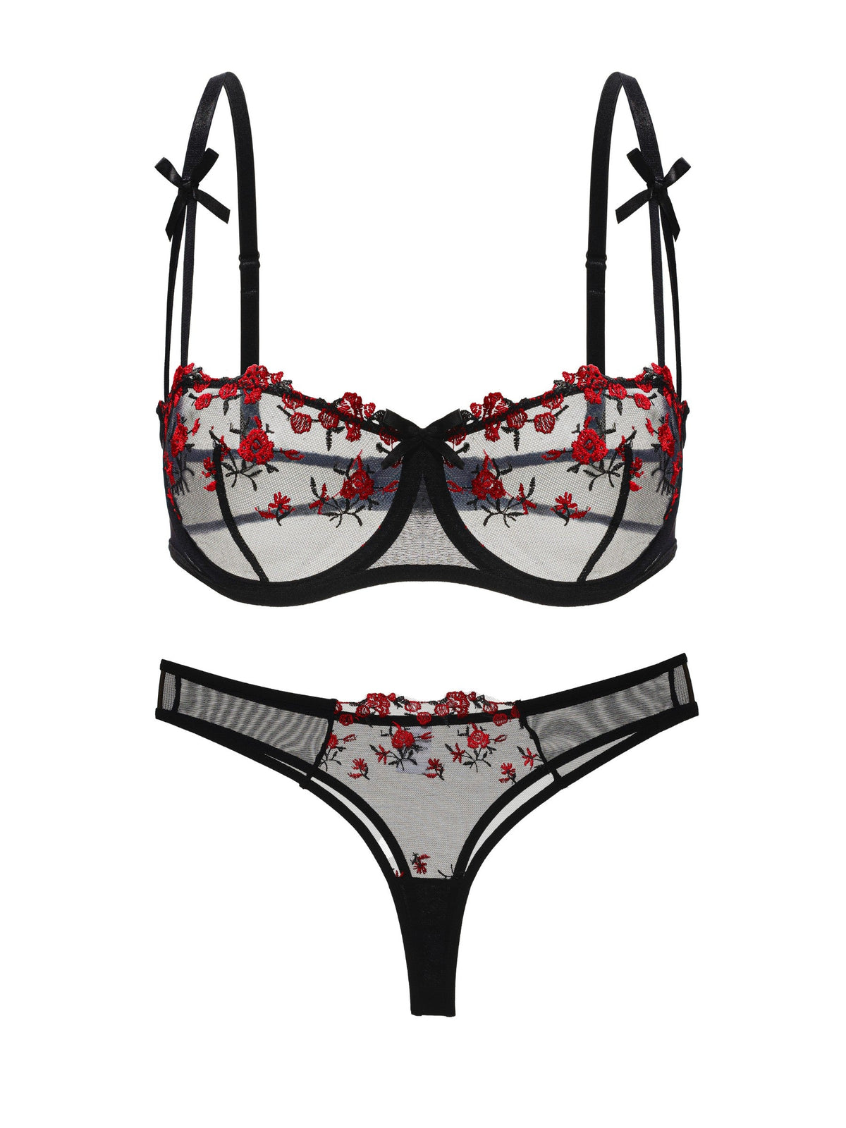 Zinnia Dessous-Set – Schwarz