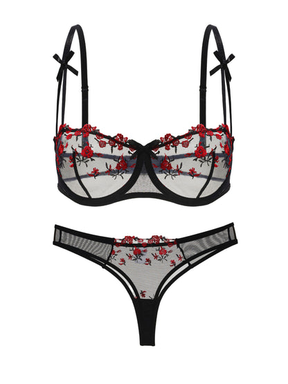 Zinnia Dessous-Set – Schwarz