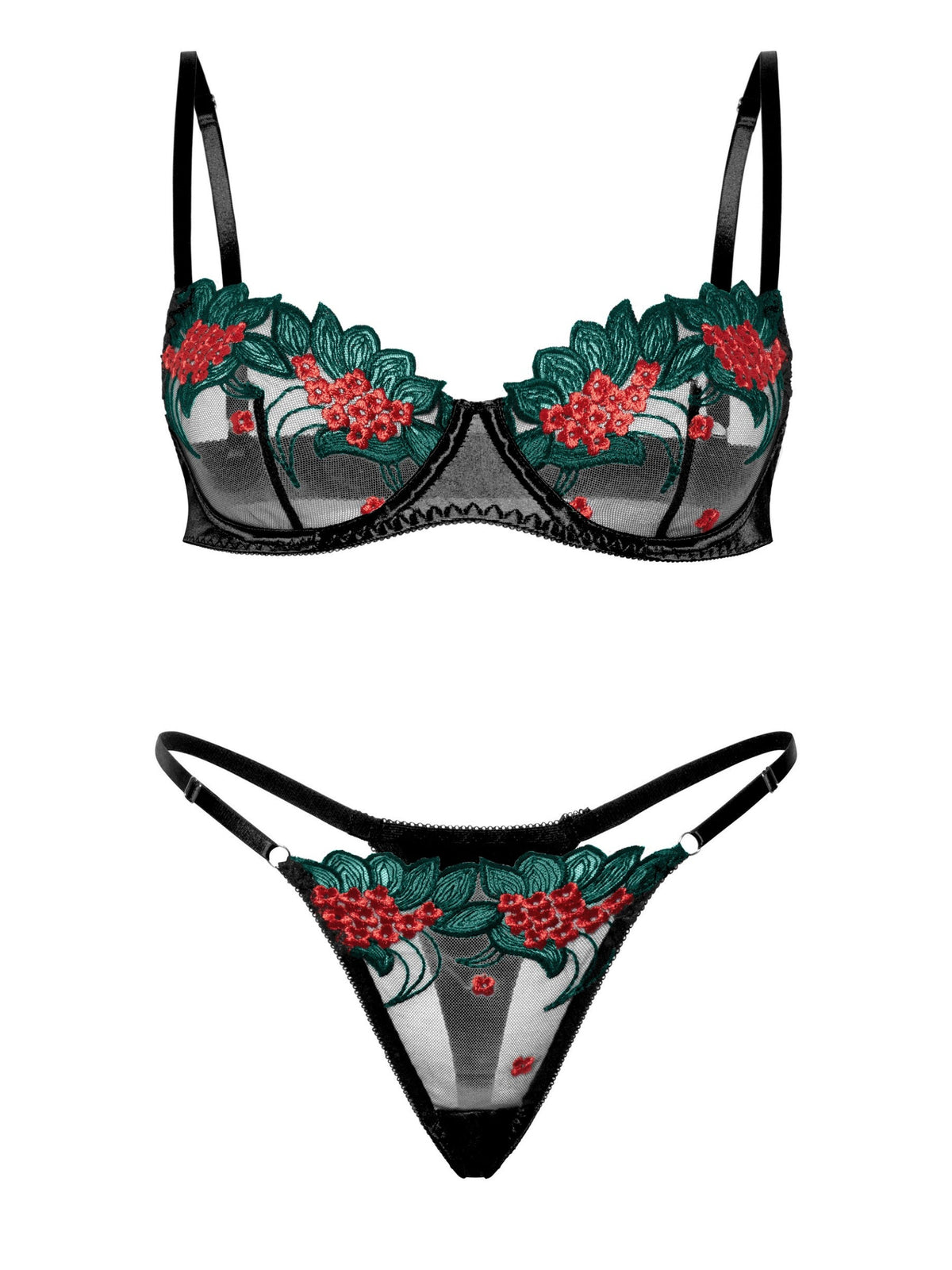 Rosina Spitzen-Dessous-Set – Rot