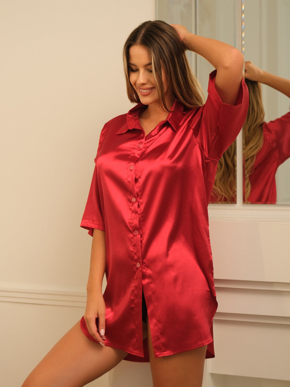 Noelia Satin-Nachthemd