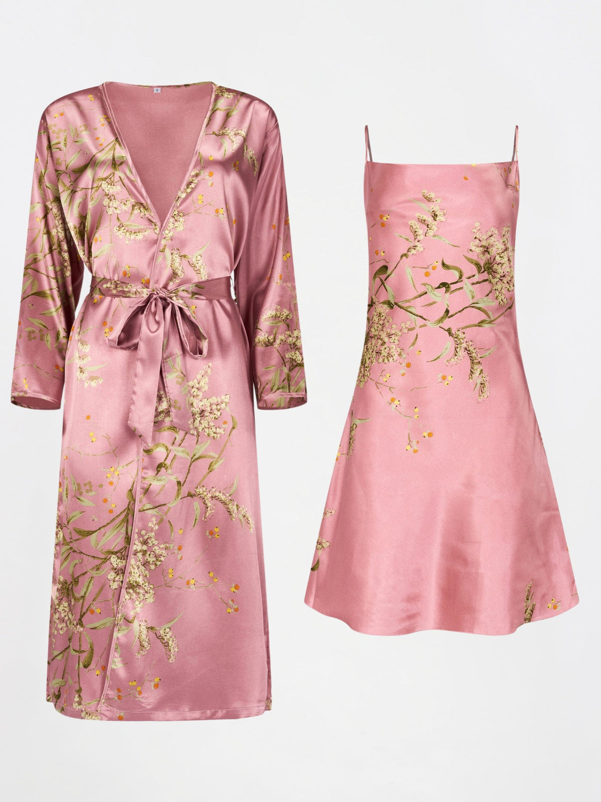 Carmina Satin-Kimono – Grün