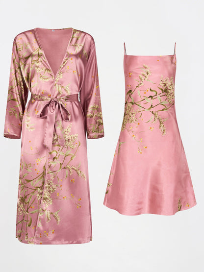 Carmina Satin-Kimono – Grün