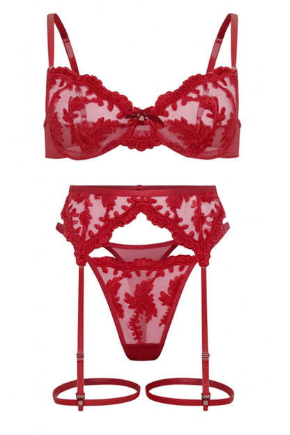 Camille Spitzen-Dessous-Set – Grün